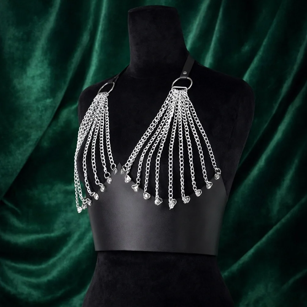 Sexy Bad Girl Chain Harness Luxe Body Jewelry Top